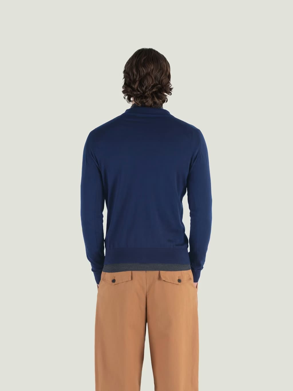 JOHN SMEDLEY Bradwell Long Sleeve Polo FRENCH NAVY - Henry Bucks