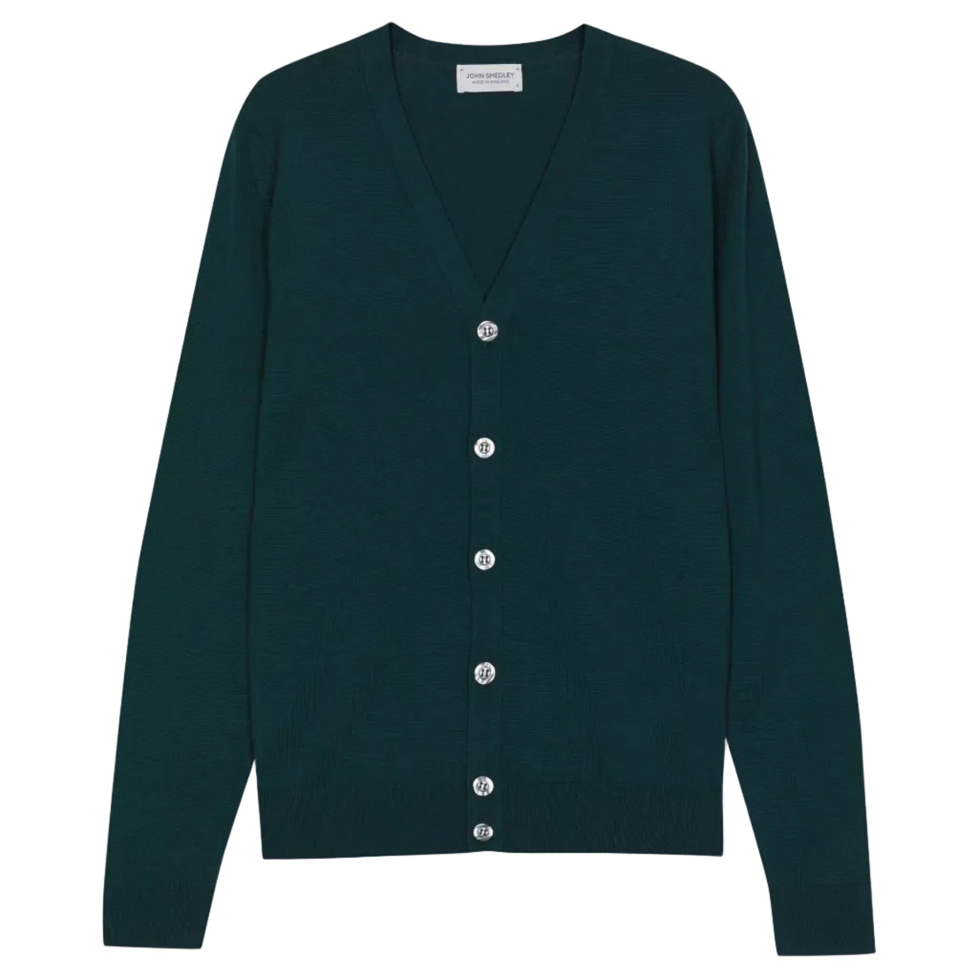 JOHN SMEDLEY Burley Merino Wool Cardigan RICHARDSON GREEN - Henry Bucks