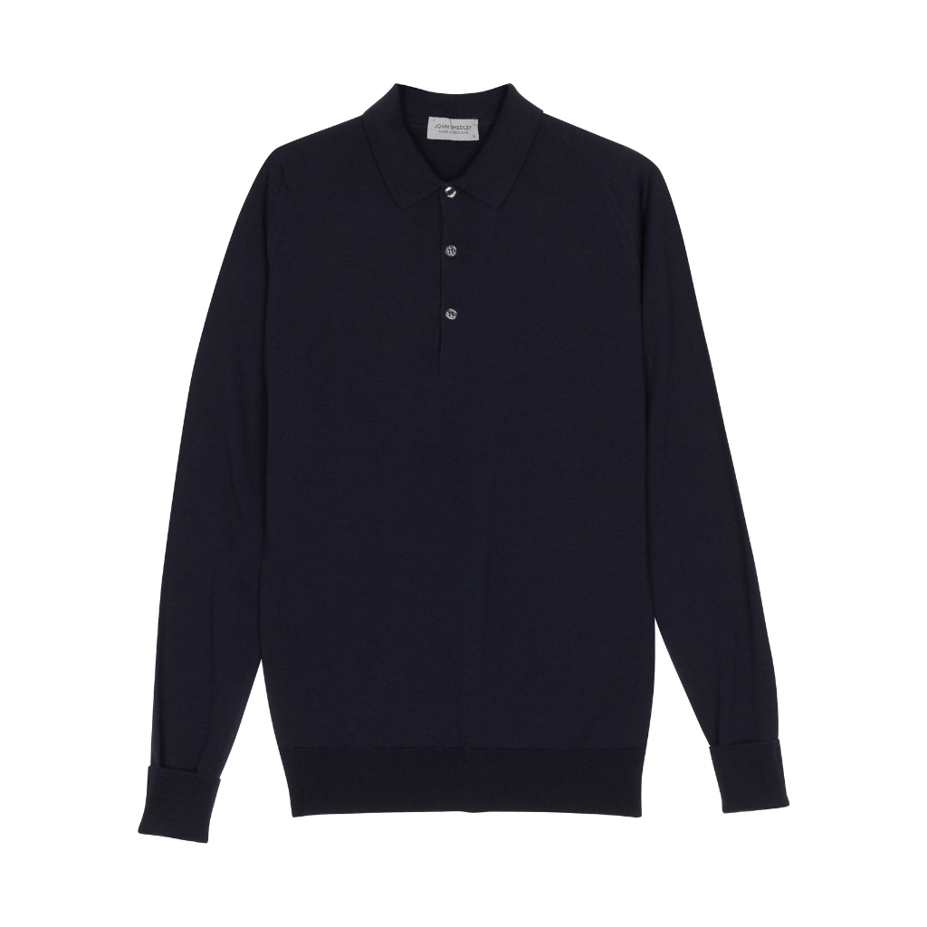 JOHN SMEDLEY Cotswold Long Sleeve Knit MIDNIGHT - Henry Bucks