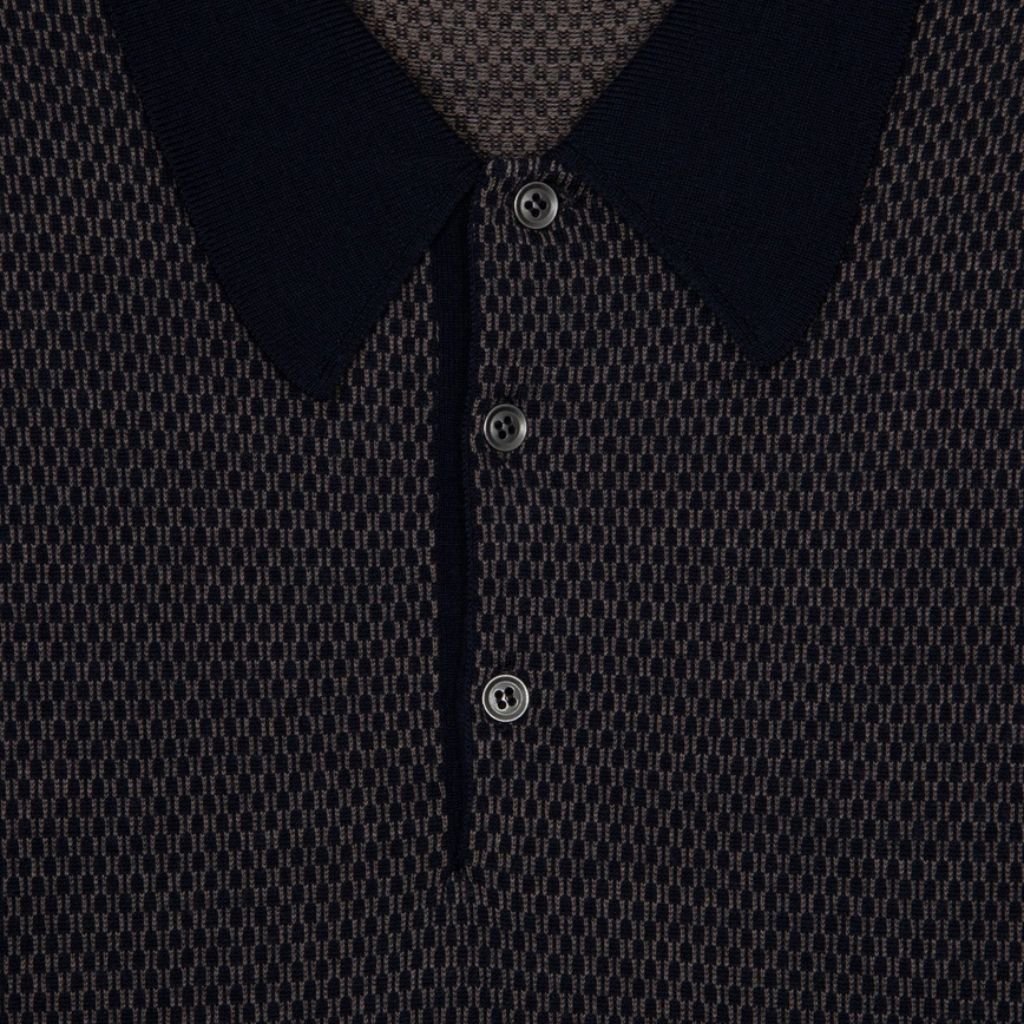 JOHN SMEDLEY Merino Front Button 30 Gauge MUSHROOM - Henry Bucks