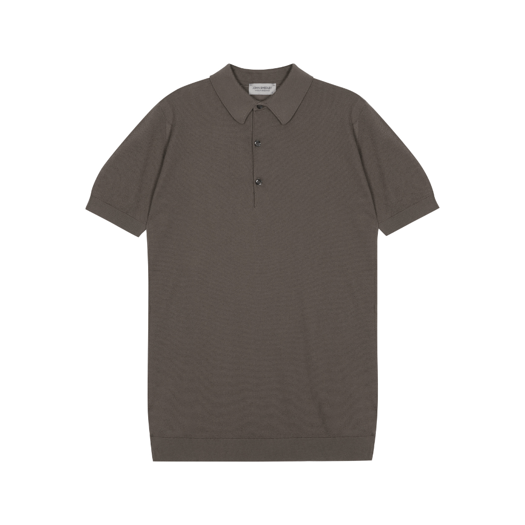 JOHN SMEDLEY Roth Buttoned Polo BEIGE MUSK - Henry Bucks