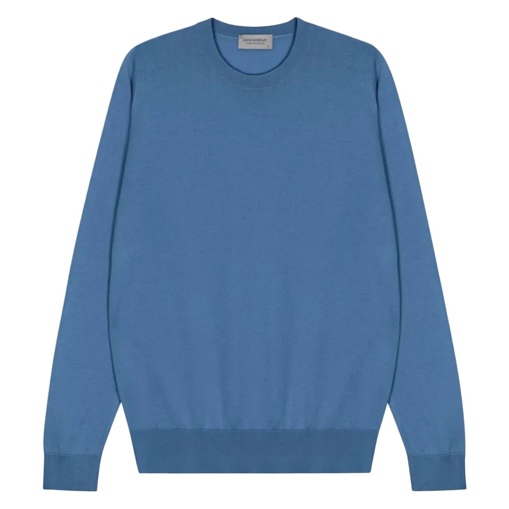 JOHN SMEDLEY Rowland Crew Neck Knit SKY BLUE - Henry Bucks