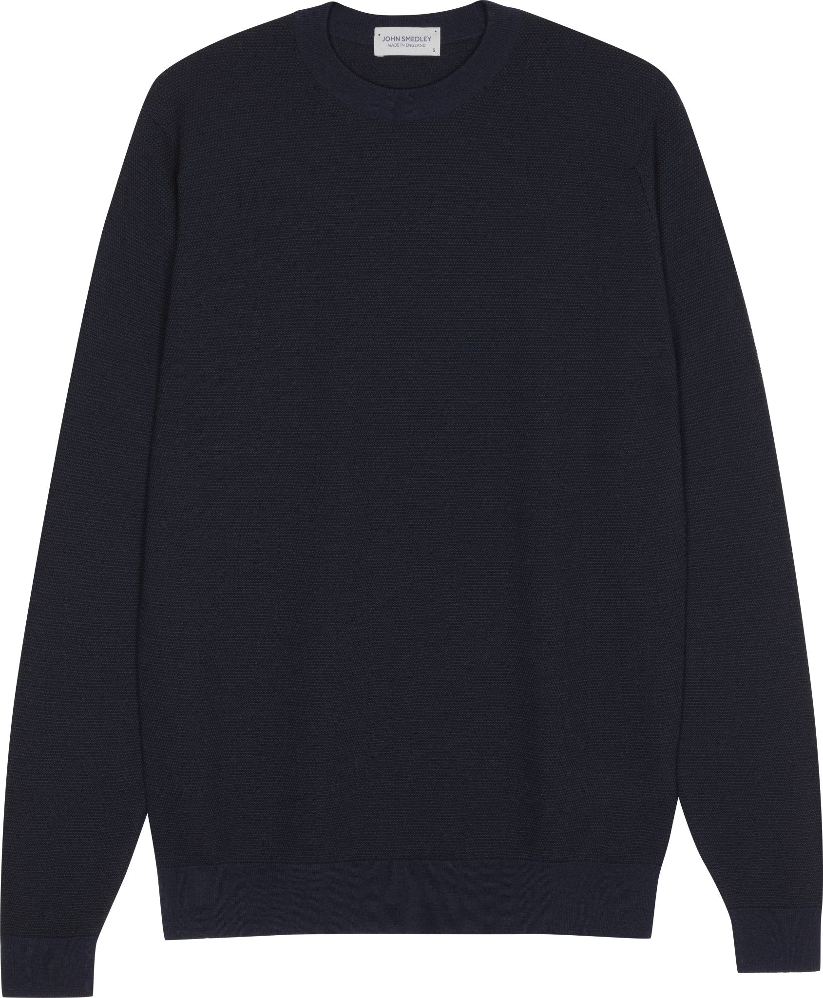 JOHN SMEDLEY Textured Wool Crewneck Jersey MIDNIGHT - Henry BucksKnitwear61SS240002 - MIDNT - SM