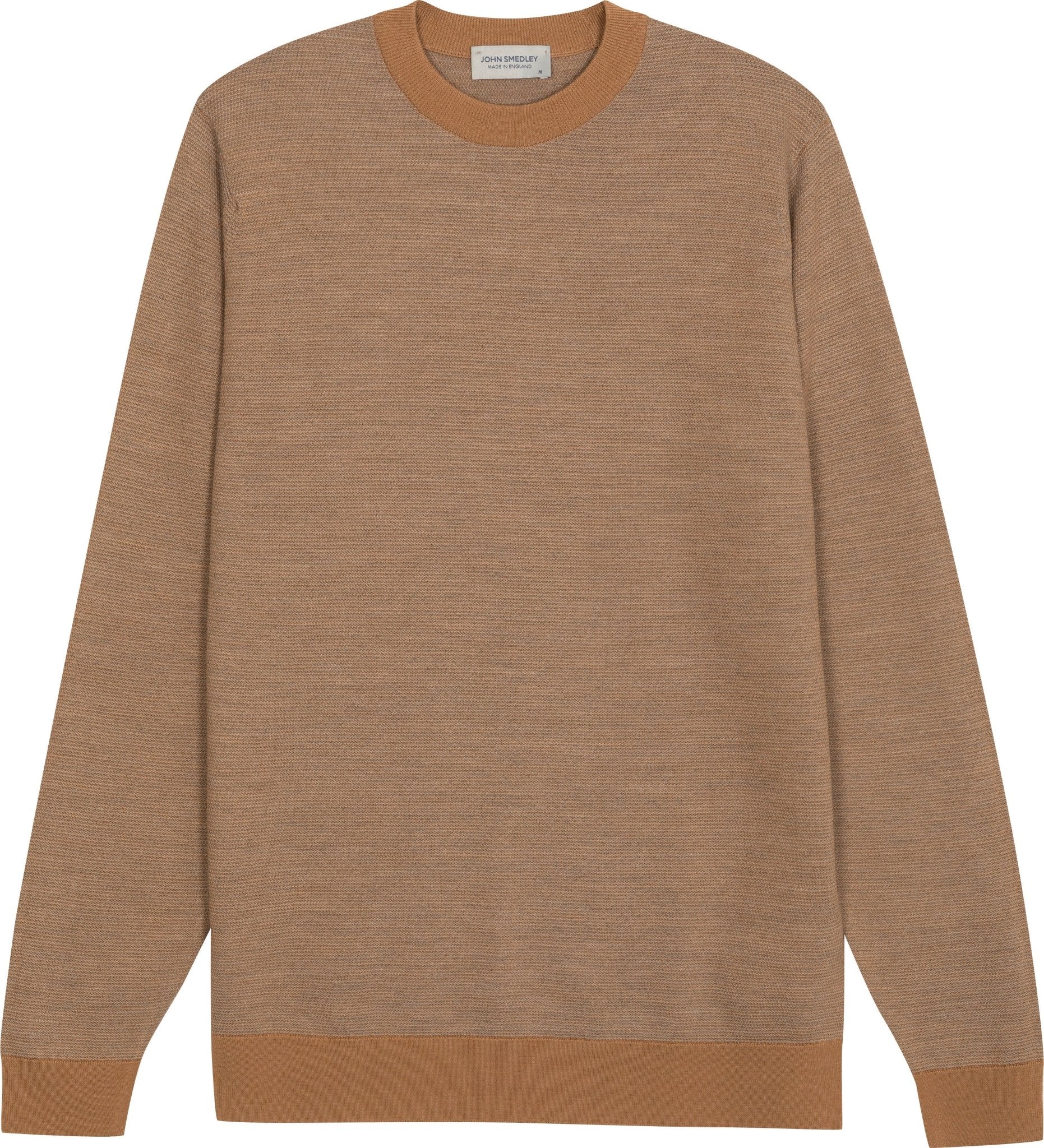 JOHN SMEDLEY Textured Wool Crewneck Jersey NUTMEG - Henry BucksKnitwear61SS240002 - NTMG - M