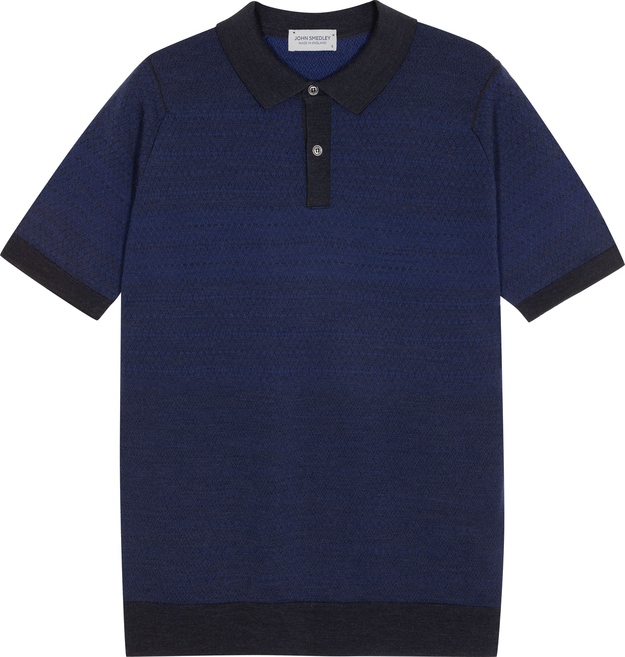 HENRY SARTORIAL X JOHN SMEDLEY Lanton - Extra Fine Merino Wool Polo Shirt NAVY/LAPIS