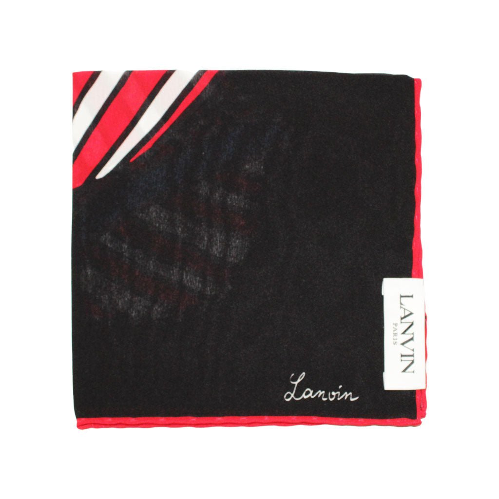 LANVIN Printed Silk Pocket Square GREY/MULTI - Henry Bucks