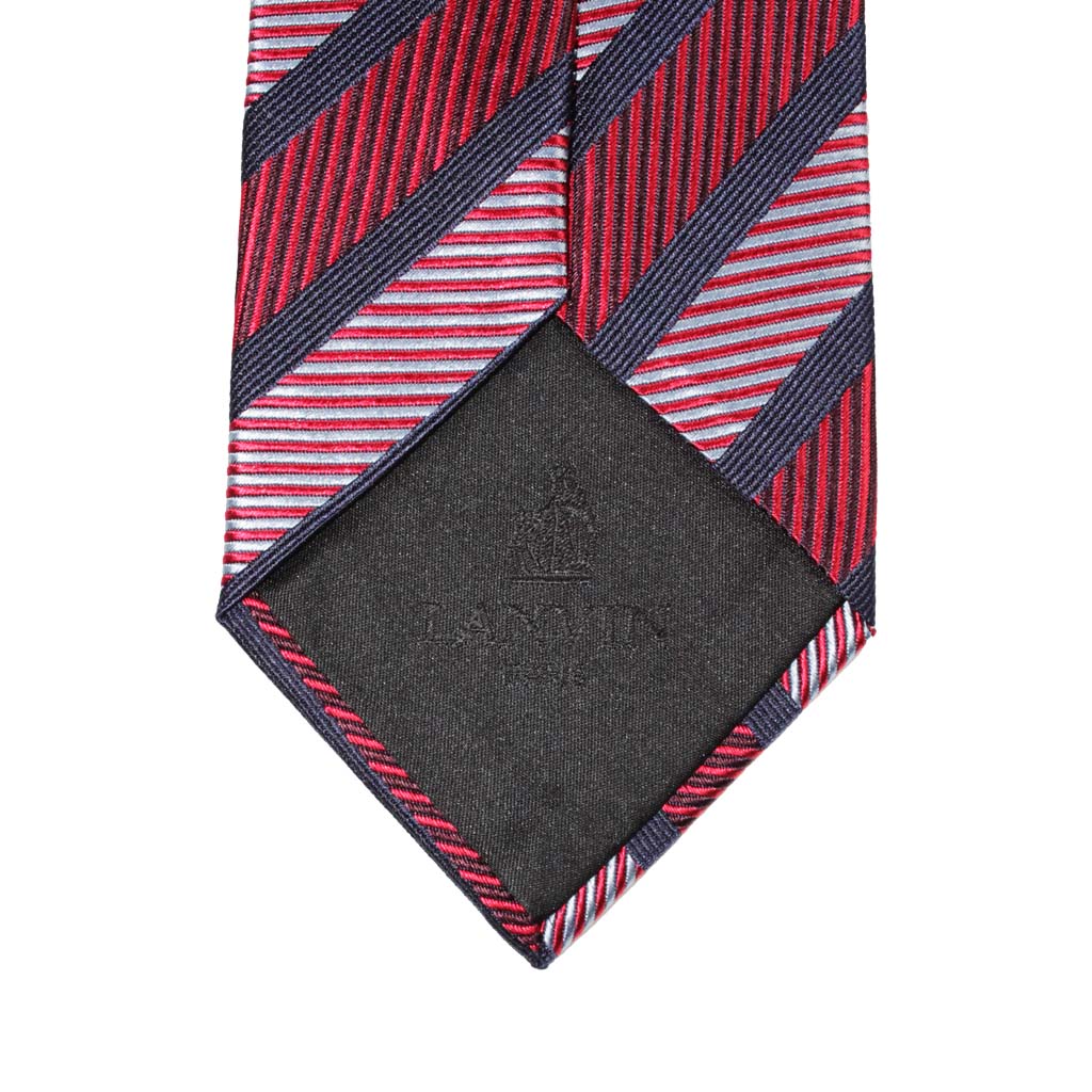 LANVIN Printed Silk Tie 8cm RED - Henry Bucks