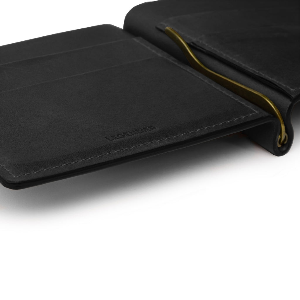 LEGENDÄR Clyp Leather Wallet BLACK - Henry Bucks