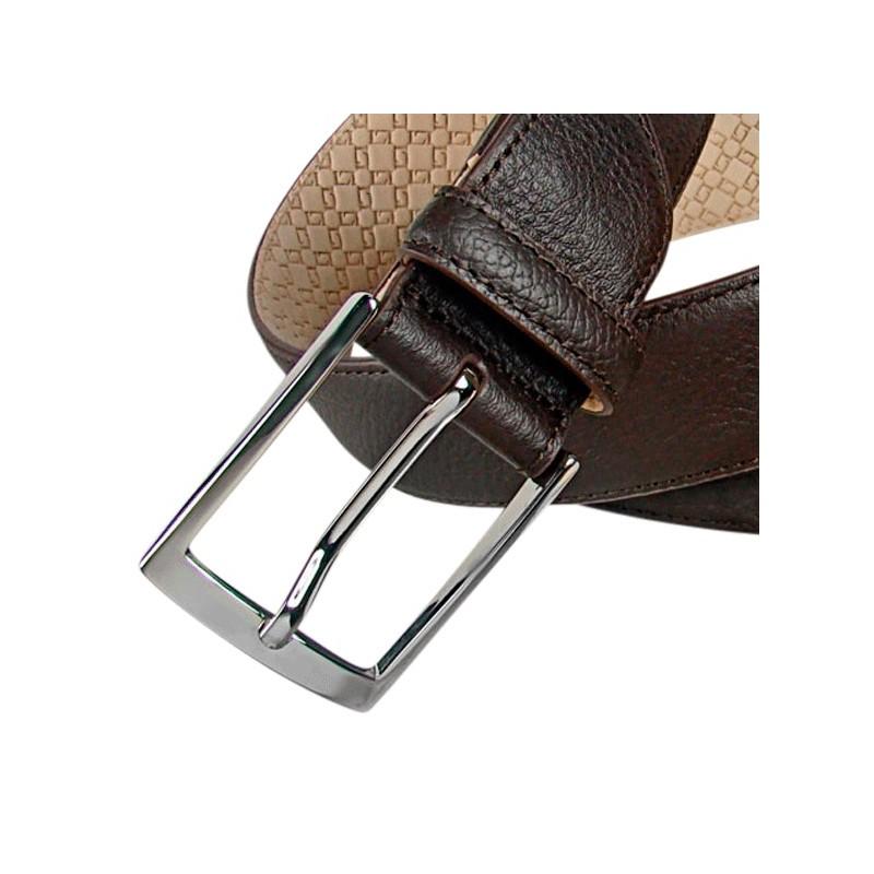 LEYVA Grained Calf Leather Men's Belt 209 - Henry BucksBelts3400211 - BRWN - 30