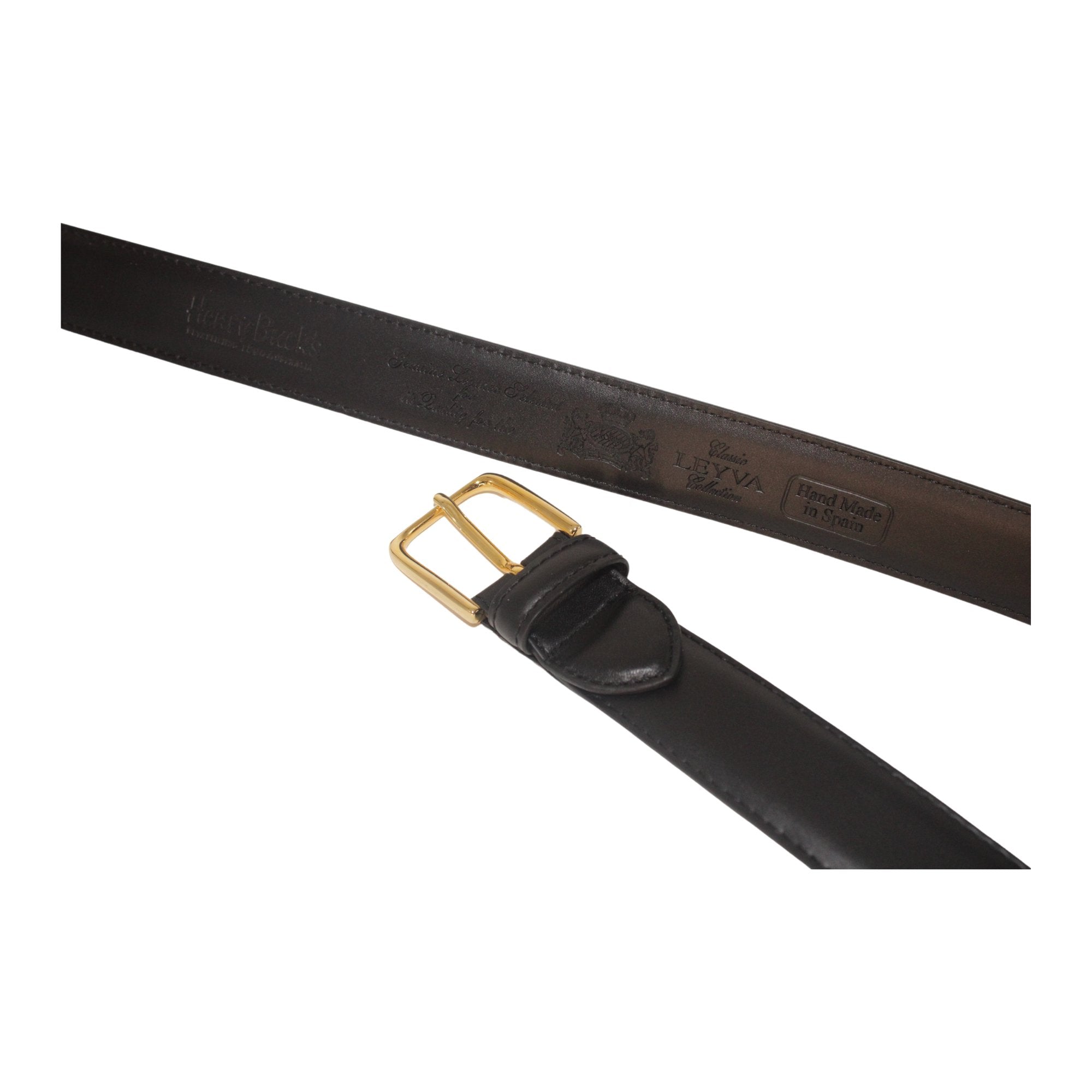 LEYVA Plain Leather Belt BLACK - Henry BucksBelts69AW240036 - BLCK - 34