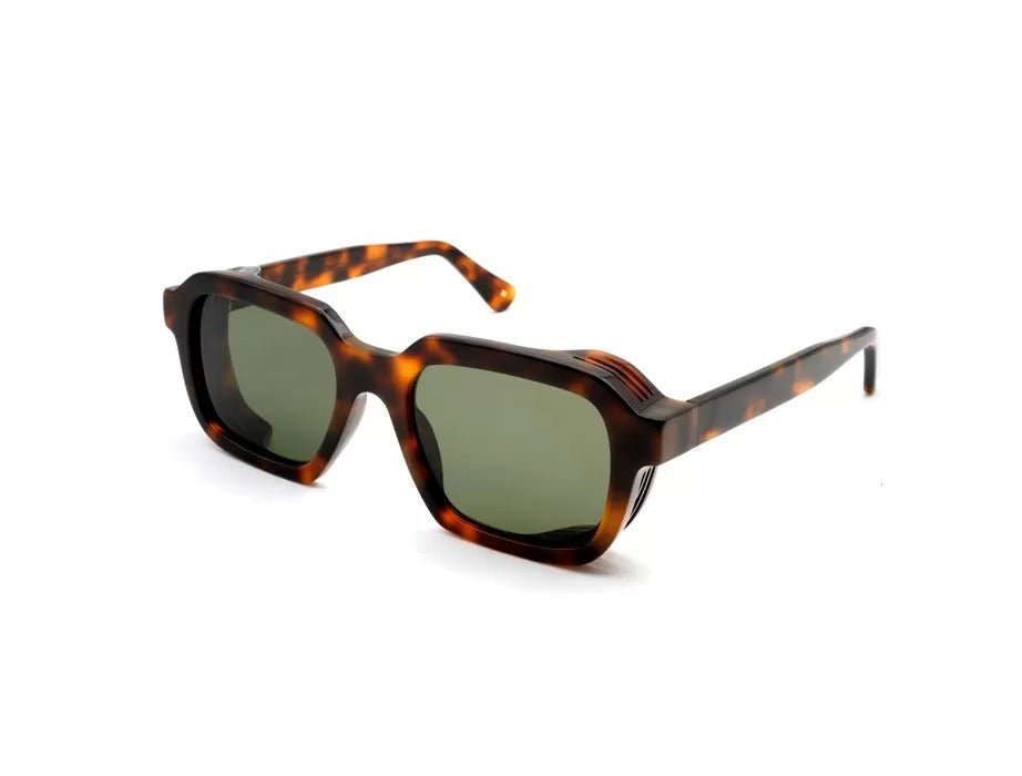 L.G.R RAFFAELLO EXPLORER Sunglasses Havana Maculato 39 // Green G15 - Henry Bucks