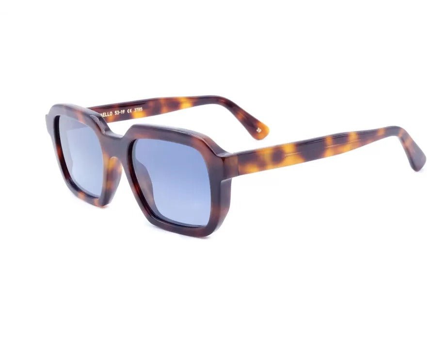 L.G.R RAFFAELLO Men's Sunglasses Havana Maculato 39 // Blue HD Gradient - Henry Bucks