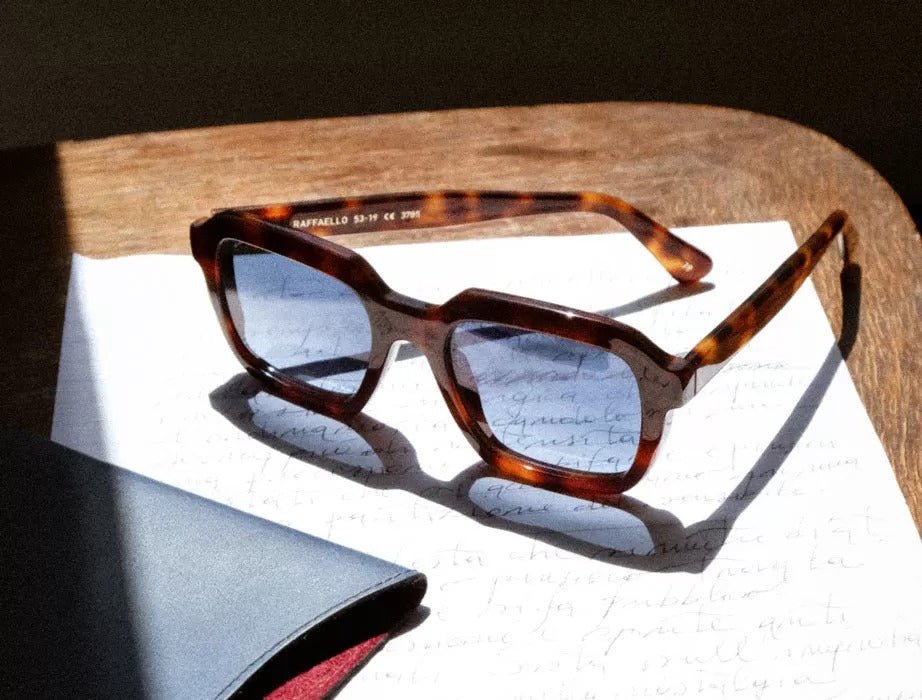 L.G.R RAFFAELLO Men's Sunglasses Havana Maculato 39 // Blue HD Gradient - Henry Bucks