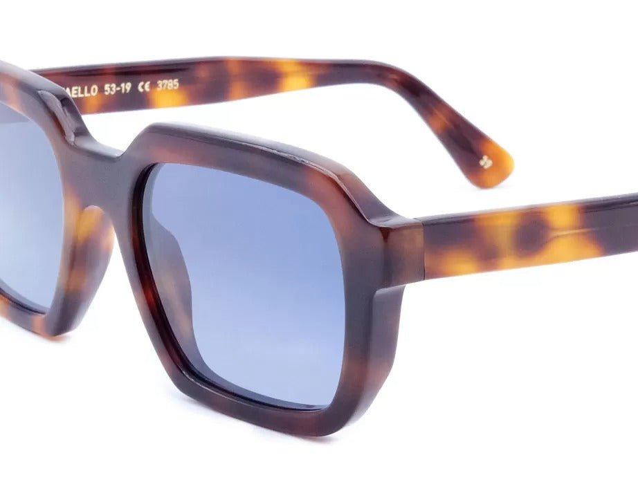 L.G.R RAFFAELLO Men's Sunglasses Havana Maculato 39 // Blue HD Gradient - Henry Bucks