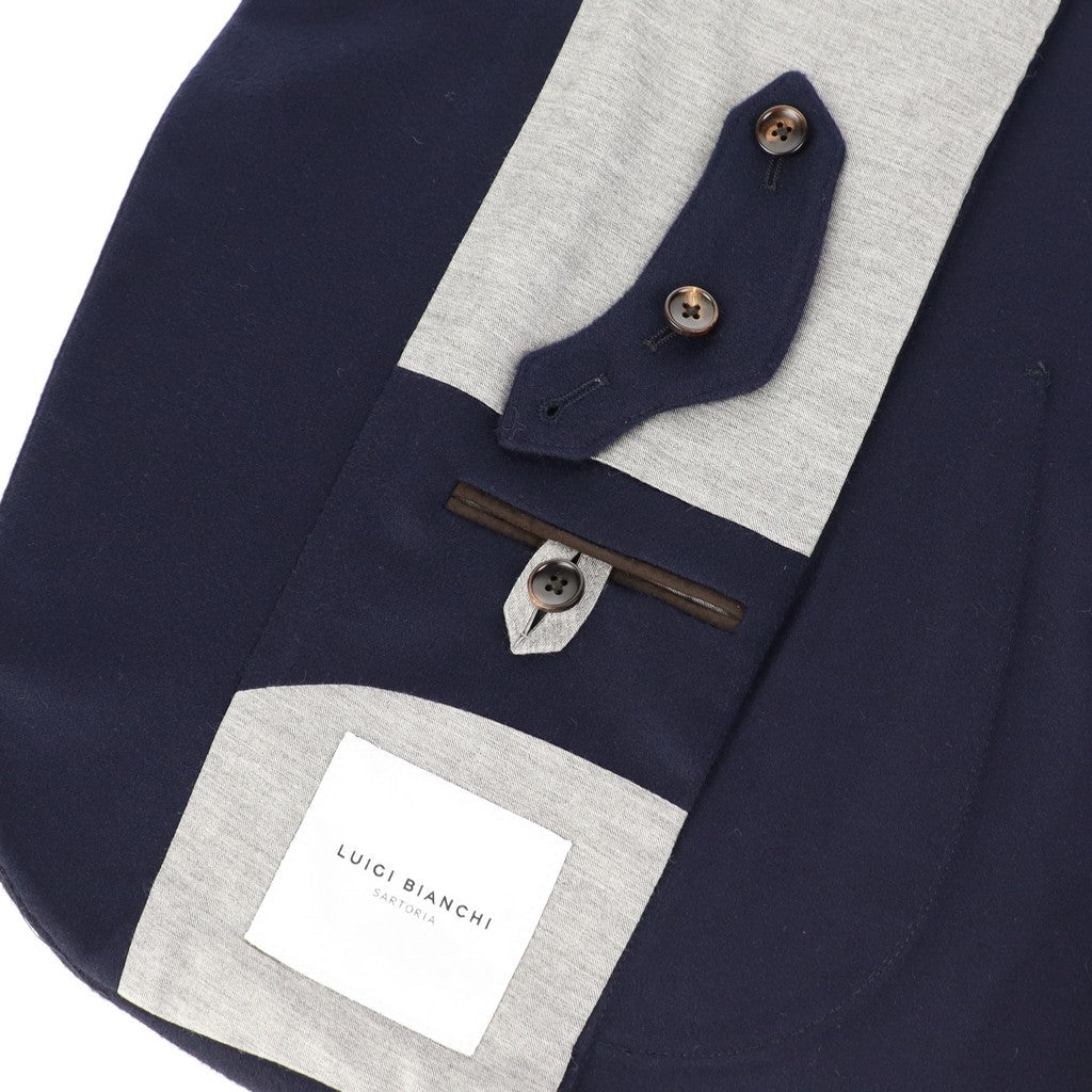 LUBIAM 1911 Beaver Wool Solid Single Breasted Blazer NAVY - Henry Bucks