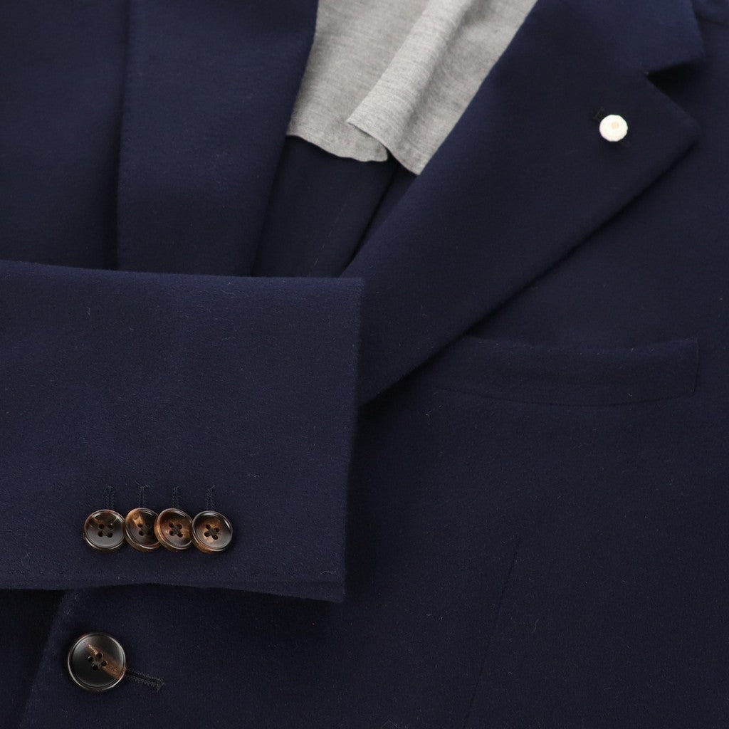 LUBIAM 1911 Beaver Wool Solid Single Breasted Blazer NAVY - Henry Bucks