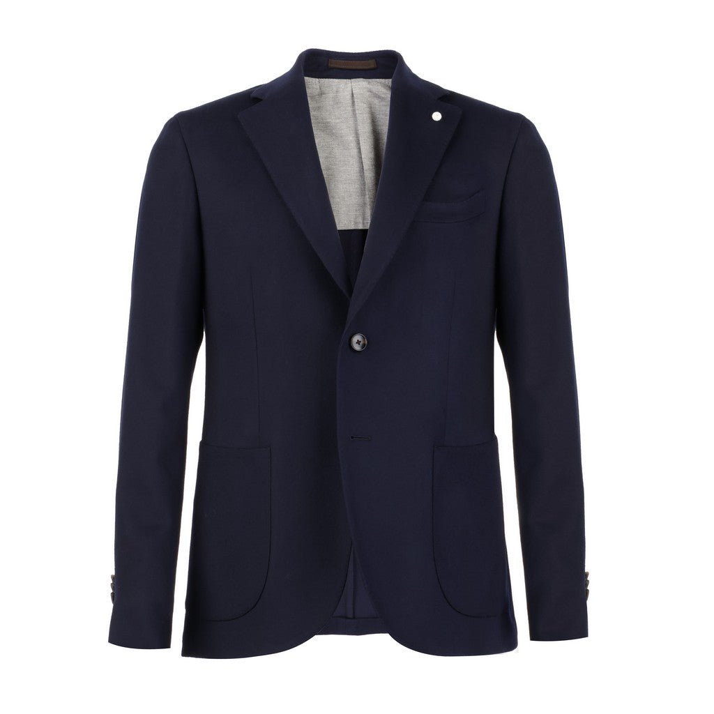 LUBIAM 1911 Beaver Wool Solid Single Breasted Blazer NAVY - Henry Bucks