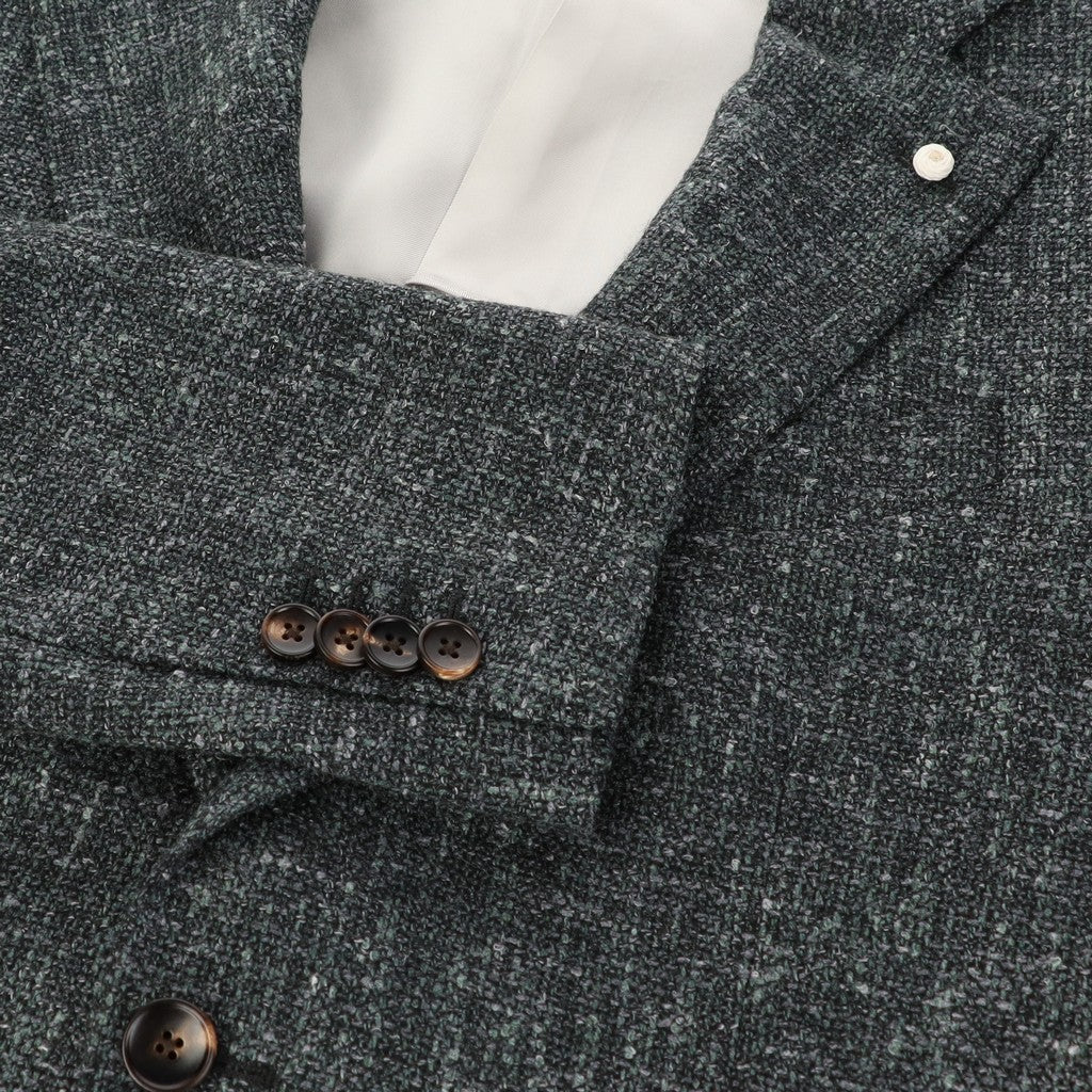 LUBIAM 1911 Boucle Alpaca Wool Single Breasted Blazer OLIVE - Henry Bucks