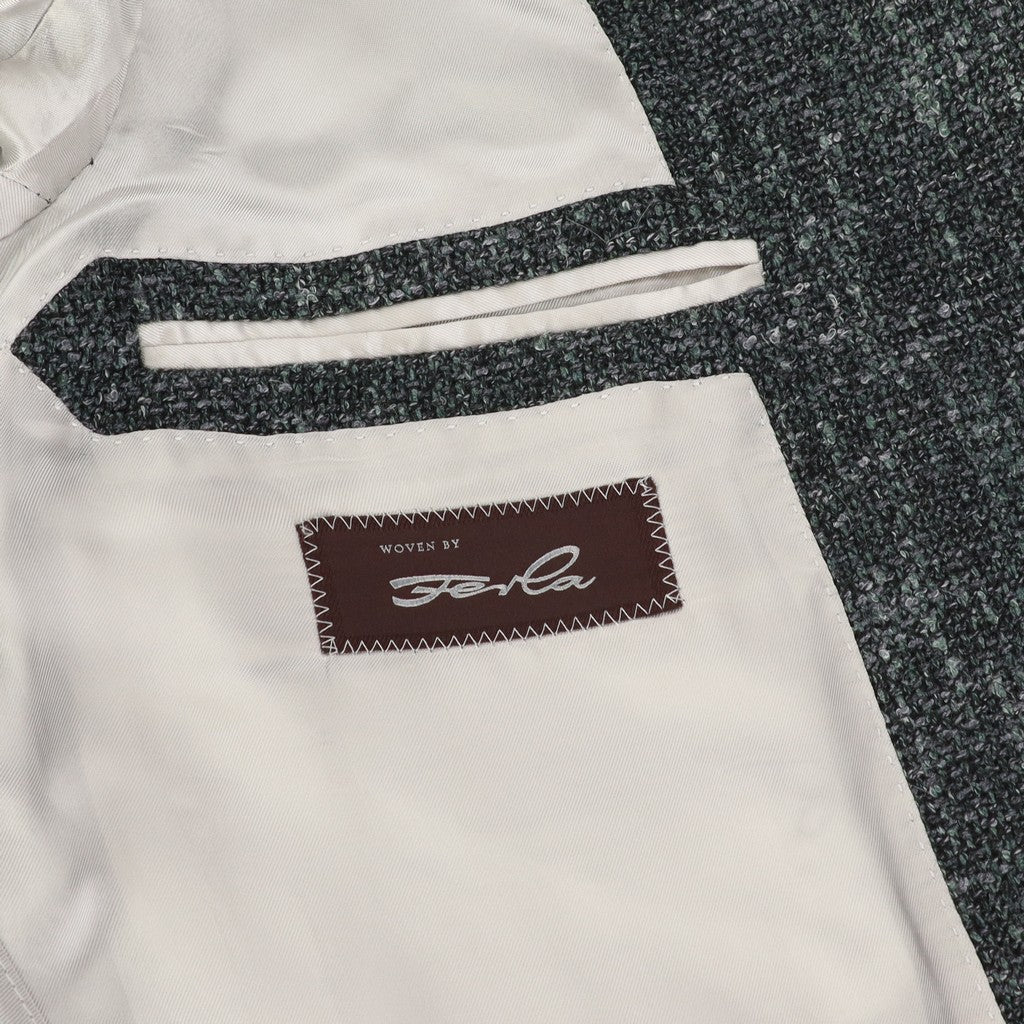 LUBIAM 1911 Boucle Alpaca Wool Single Breasted Blazer OLIVE - Henry Bucks