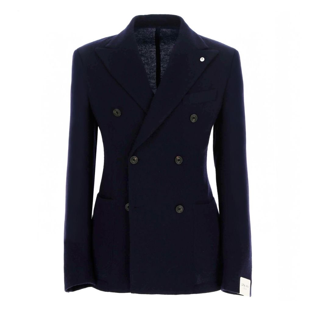 LUBIAM 1911 Cashmere Blend Double Breasted Blazer NAVY REG - Henry Bucks