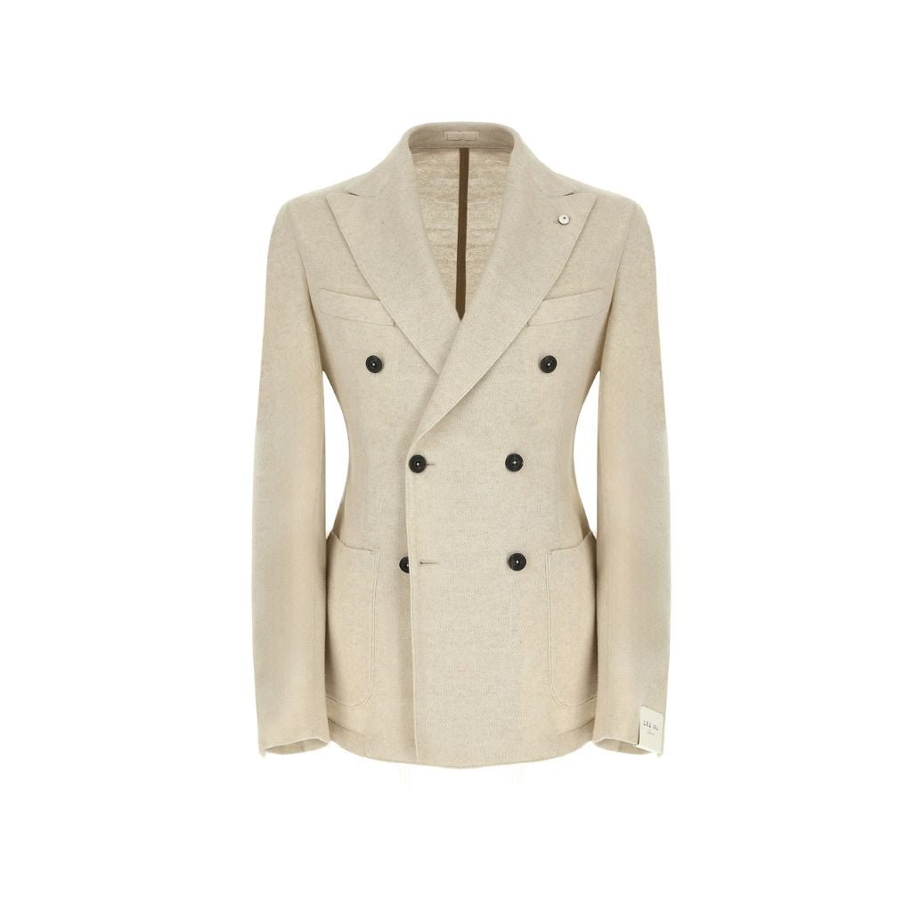 LUBIAM 1911 Cashmere Blend Double Breasted Blazer SAND REG - Henry Bucks