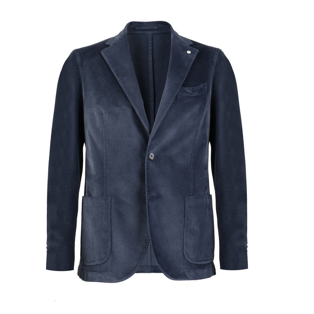 LUBIAM 1911 Cotton Stretch Single Breasted Blazer BLUE - Henry Bucks