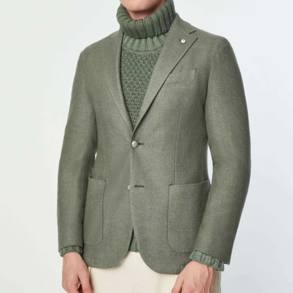 LUBIAM 1911 Notch Lapel Single Breasted Blazer OLIVE REG - Henry Bucks