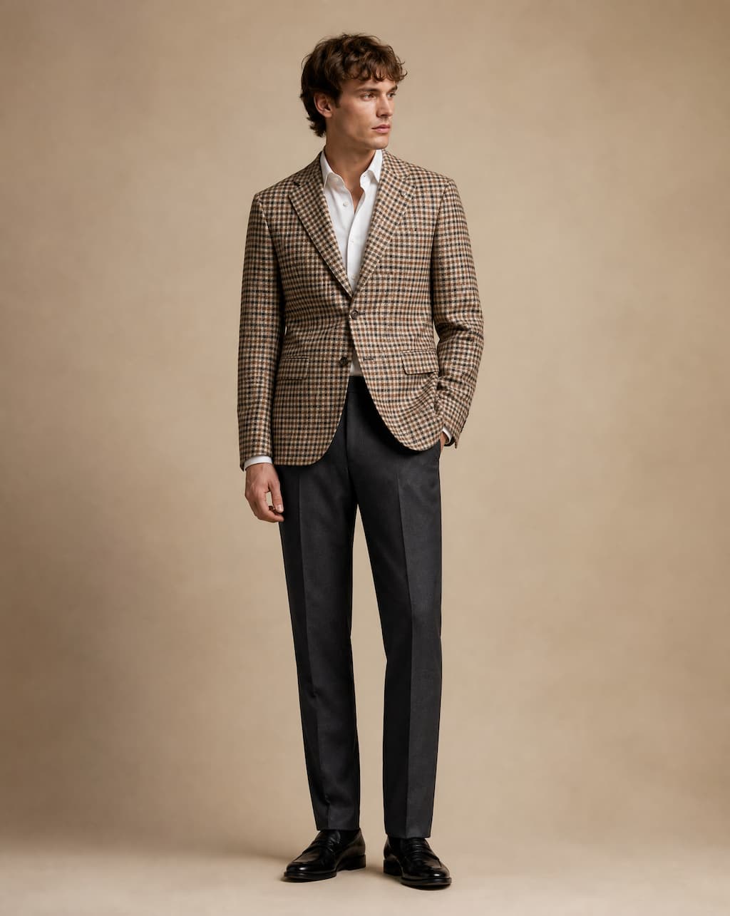 LUBIAM 1911 Wool Single Breasted Check Blazer MULTI - Henry Bucks