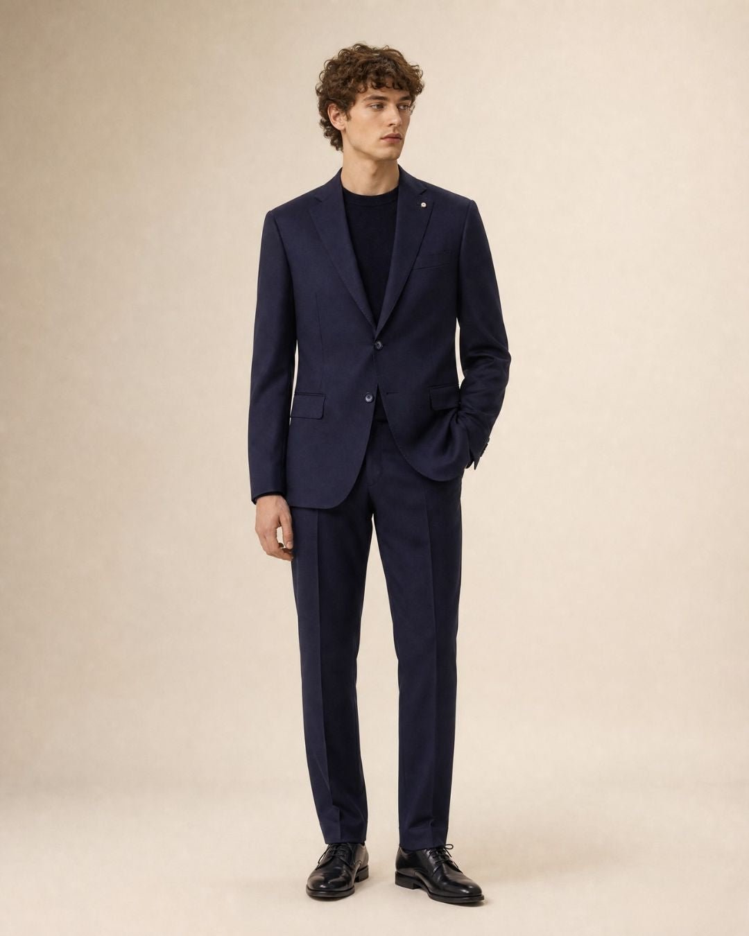 LUBIAM 1911 Wool Single Breasted Notch Suit NAVY - Henry Bucks