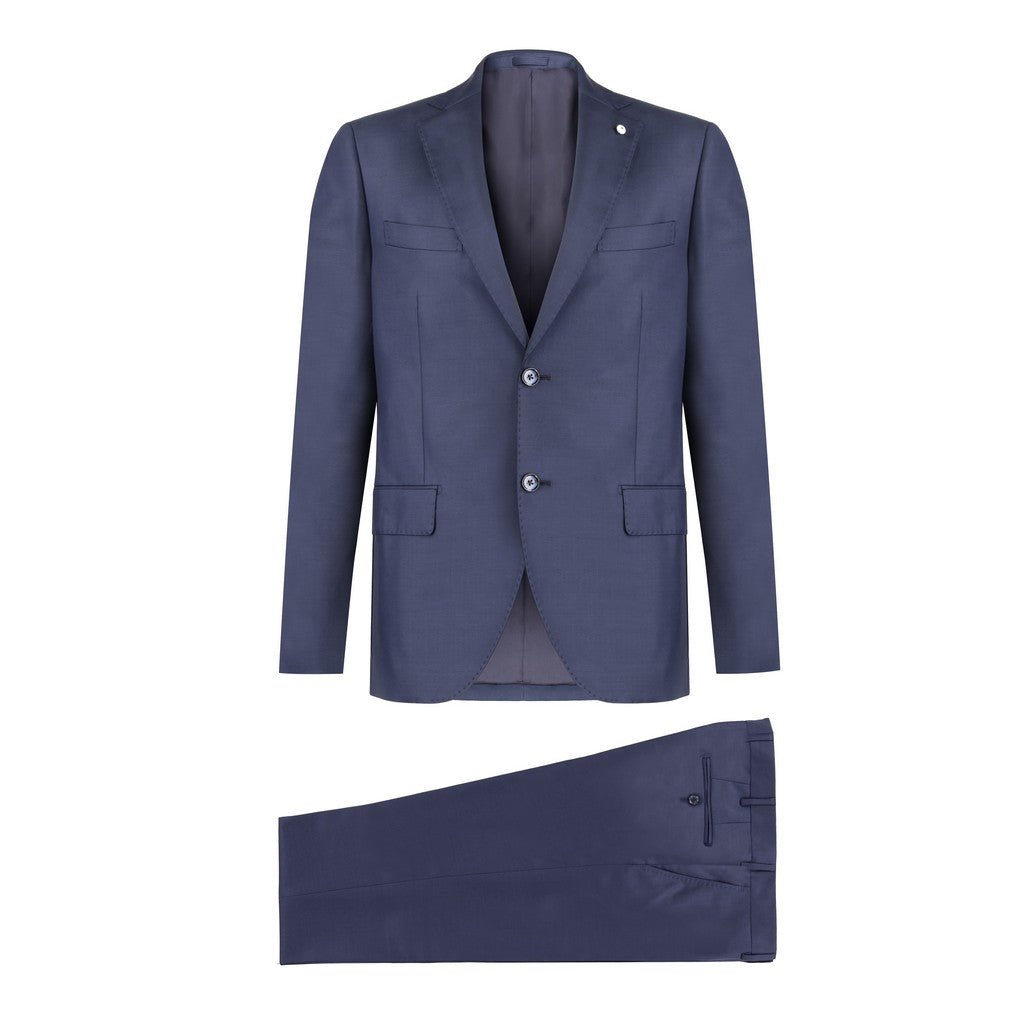 LUBIAM 1911 Wool Single Breasted Notch Suit NAVY - Henry Bucks