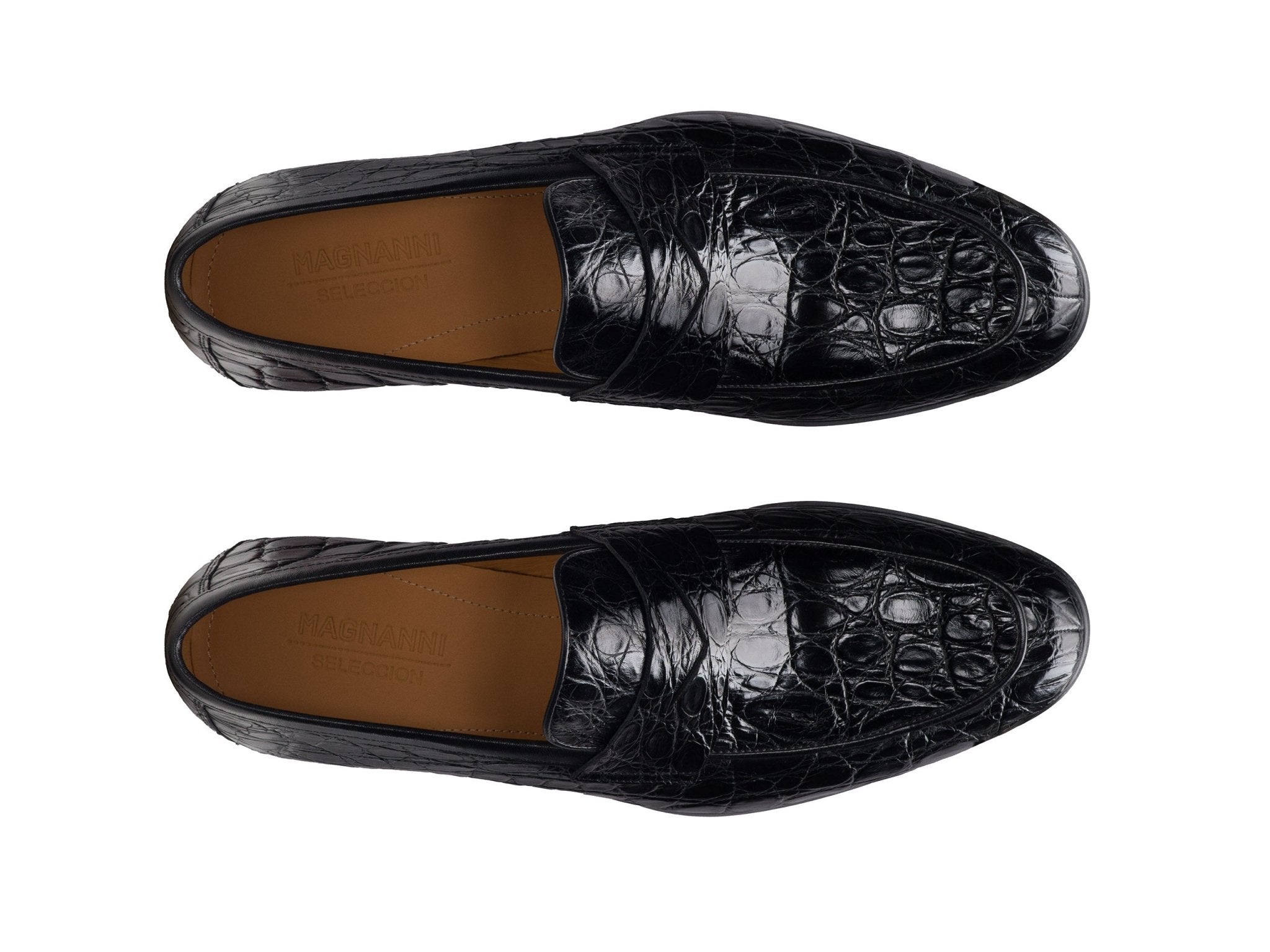 MAGNANNI Croc Leather Shoes BLACK - Henry Bucks