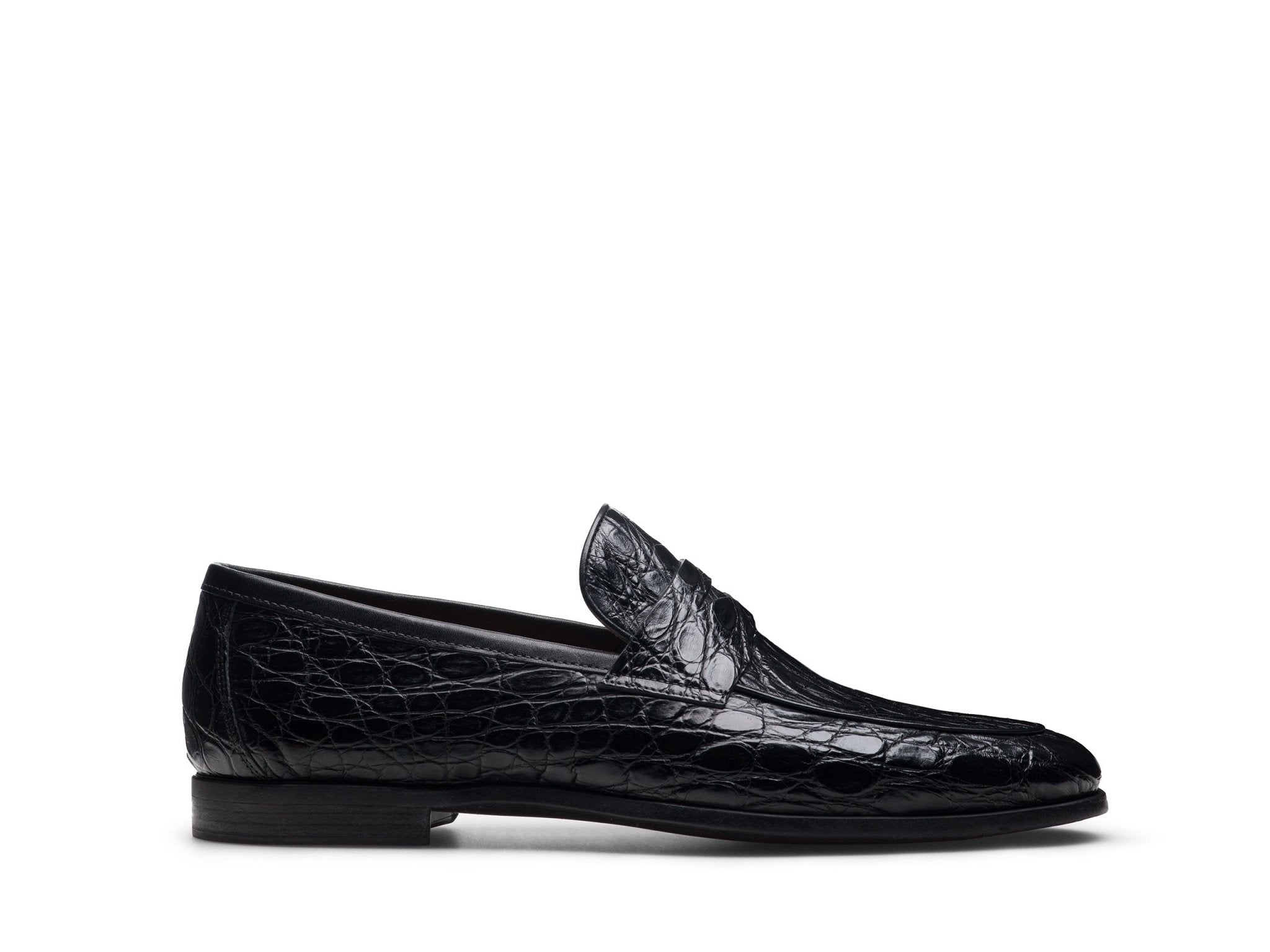 MAGNANNI Croc Leather Shoes BLACK - Henry Bucks