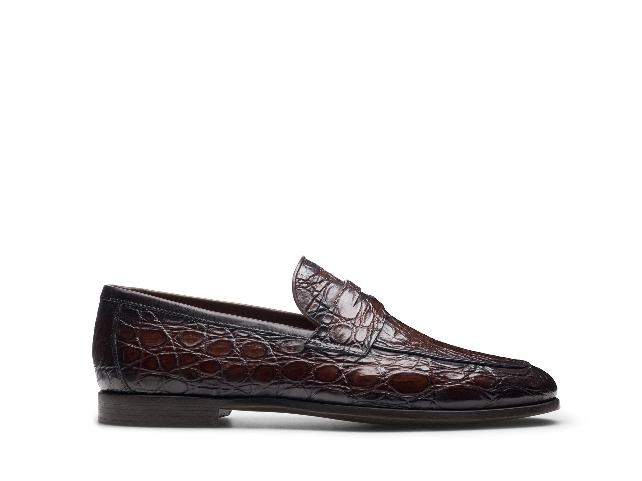 MAGNANNI Croc Leather Shoes BROWN - Henry Bucks