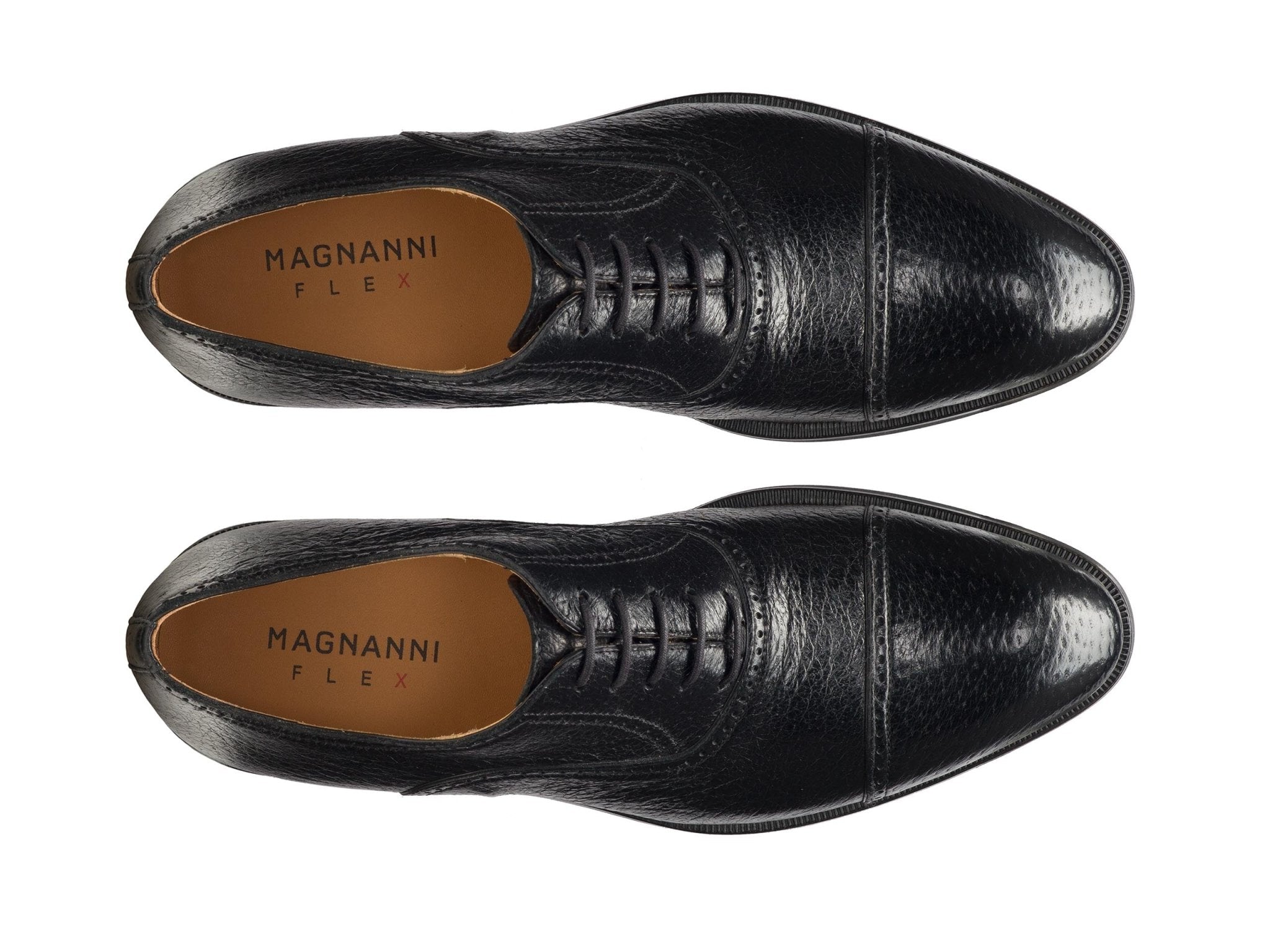 MAGNANNI Leather Lace Up Shoes BLACK - Henry Bucks