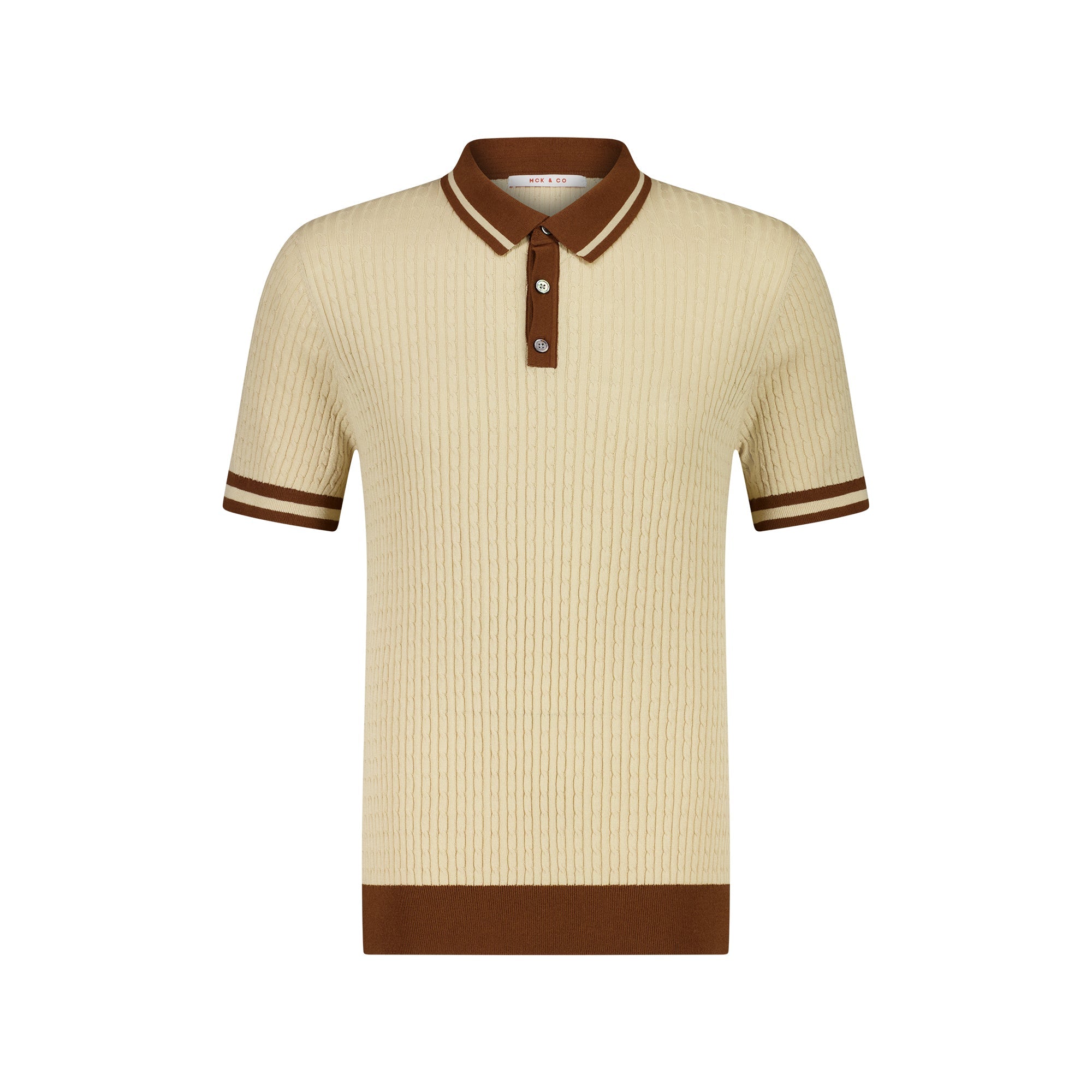 MCKINNON Buttoned Contrast Shirt BEIGE/BROWN - Henry BucksPolo61SS230013 - BGEBRN - M