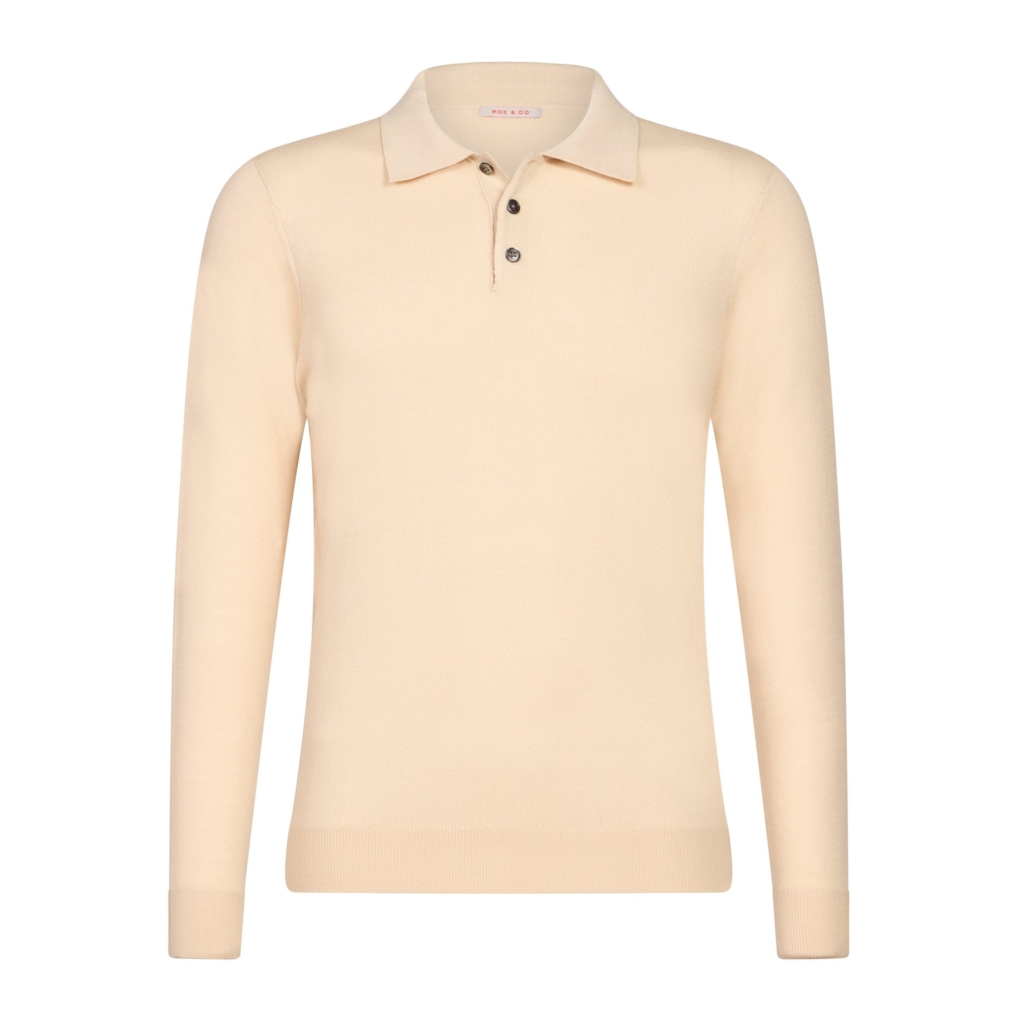 McKINNON & CO 3 Button Merino Polo BEIGE - Henry BucksKnitwear61AW240025 - BEIGE - SM