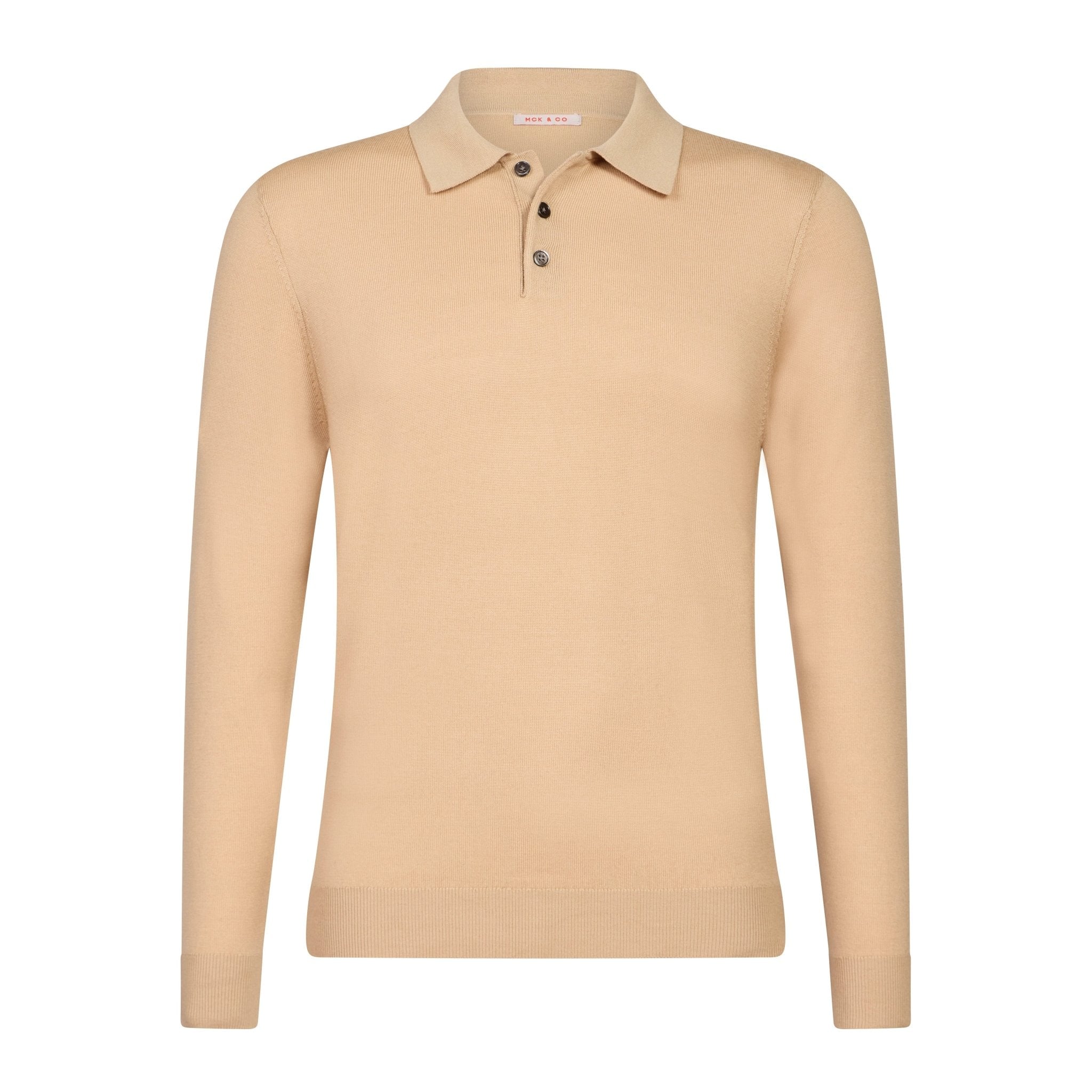 McKINNON & CO 3 Button Merino Polo LIGHT BROWN - Henry BucksKnitwear61AW240025 - LTBR - SM