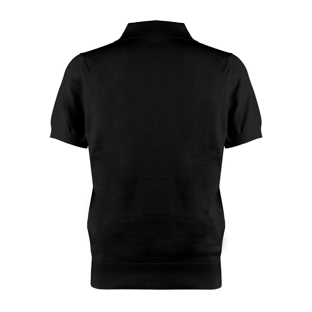 MCKINNON & CO Cotton Silk Button Polo BLACK - Henry Bucks