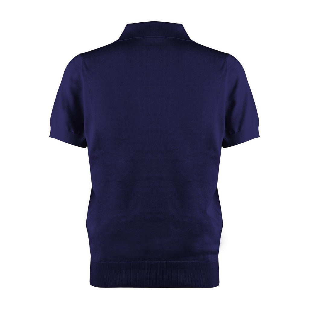 MCKINNON & CO Cotton Silk Button Polo NAVY - Henry Bucks