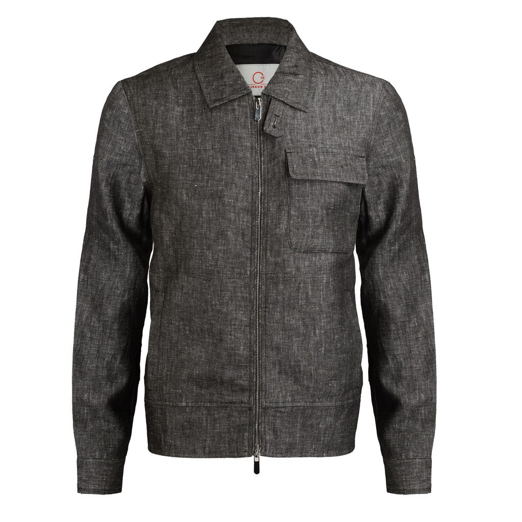 McKINNON & CO Denim Zip Casual Jacket DARK DENIM - Henry Bucks