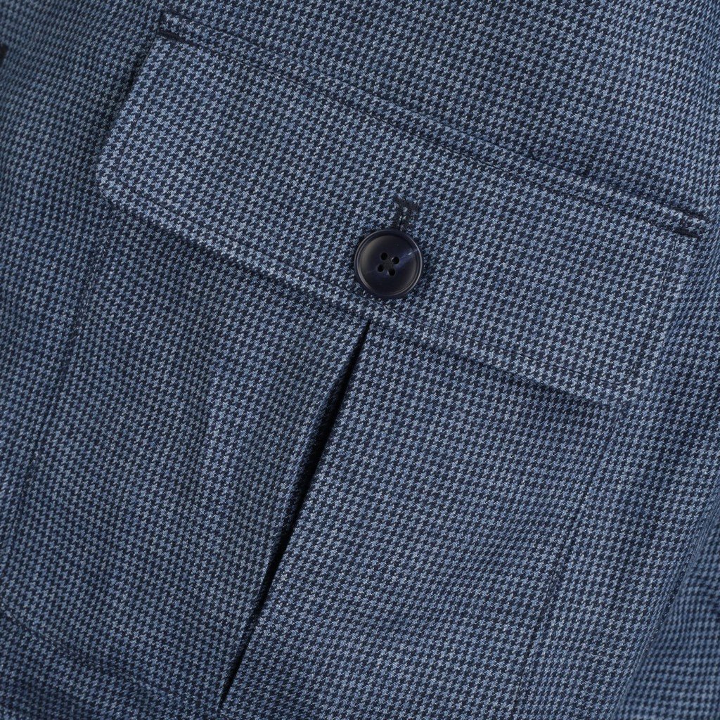 McKINNON & CO Houndstooth Bomber Jacket BLUE - Henry Bucks