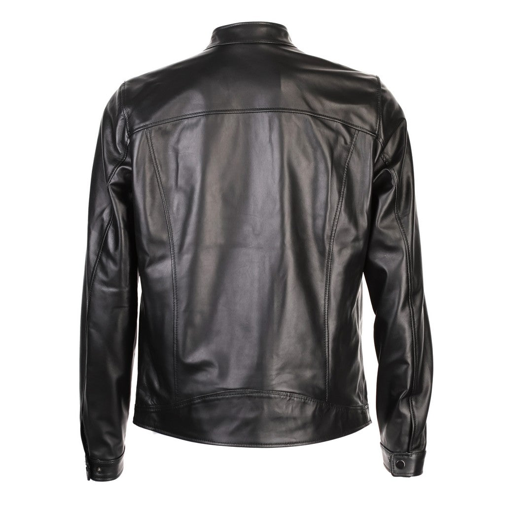 MCKINNON & CO Nappa Leather Biker Jacket BLACK REG - Henry Bucks