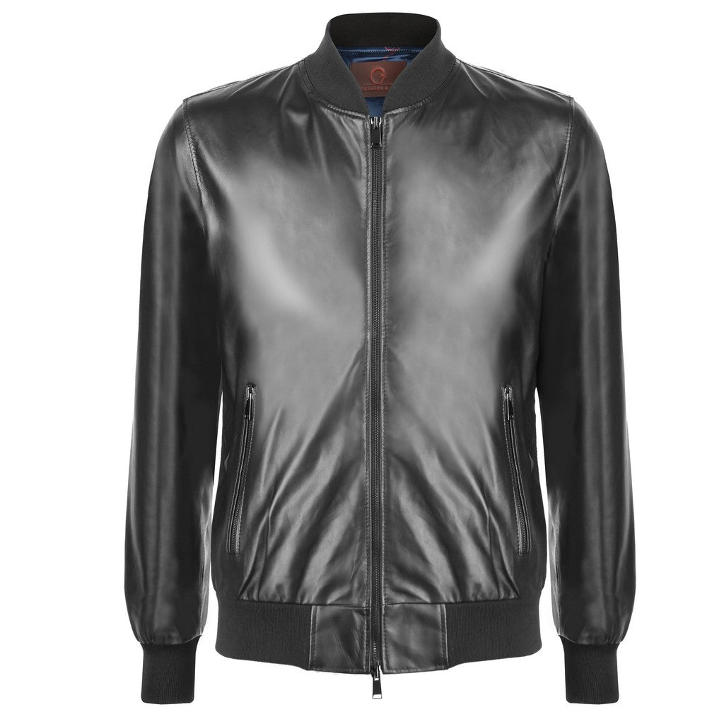 MCKINNON & CO Nappa Leather Bomber Jacket BLACK REG - Henry Bucks