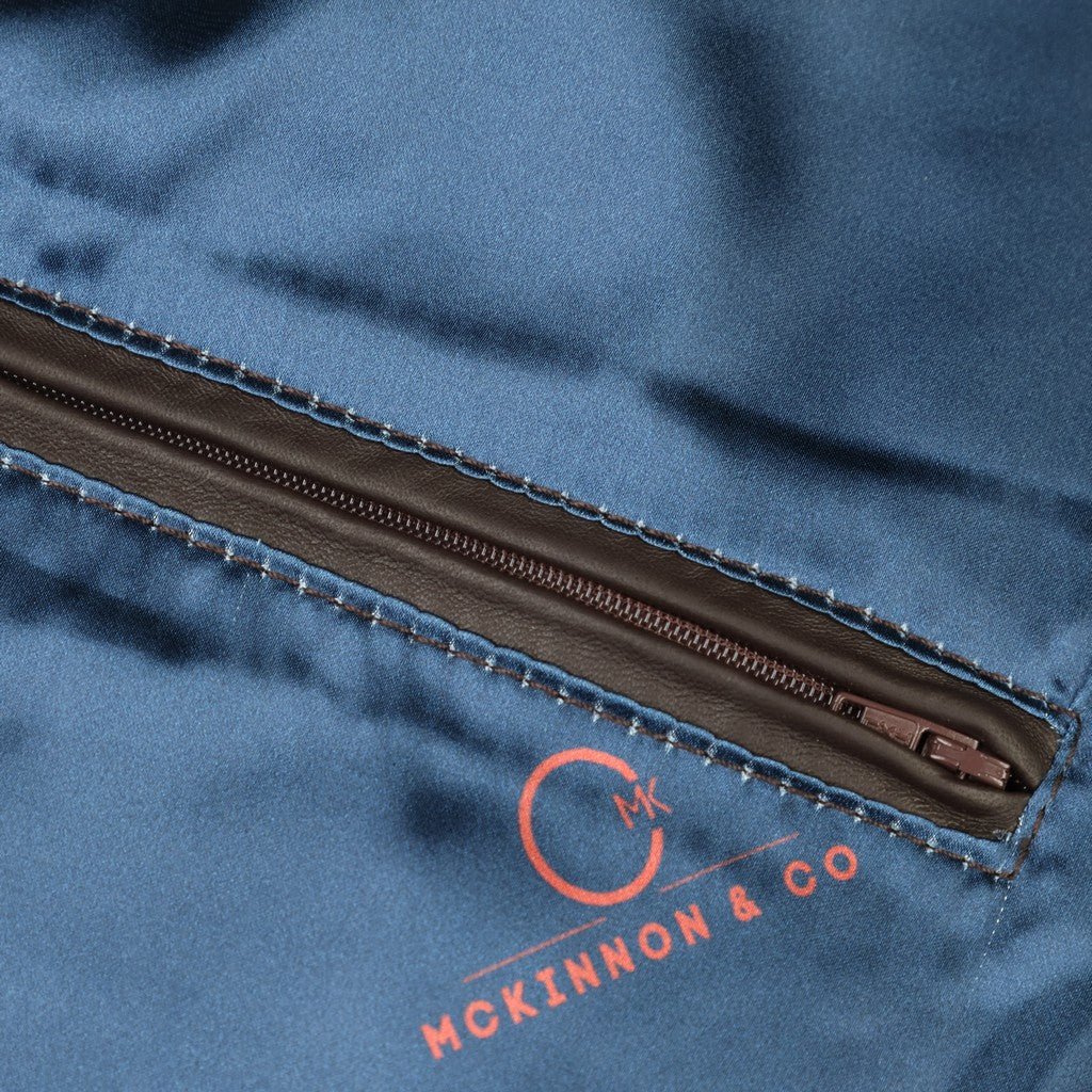 MCKINNON & CO Nappa Leather Bomber Jacket DARK BROWN REG - Henry Bucks