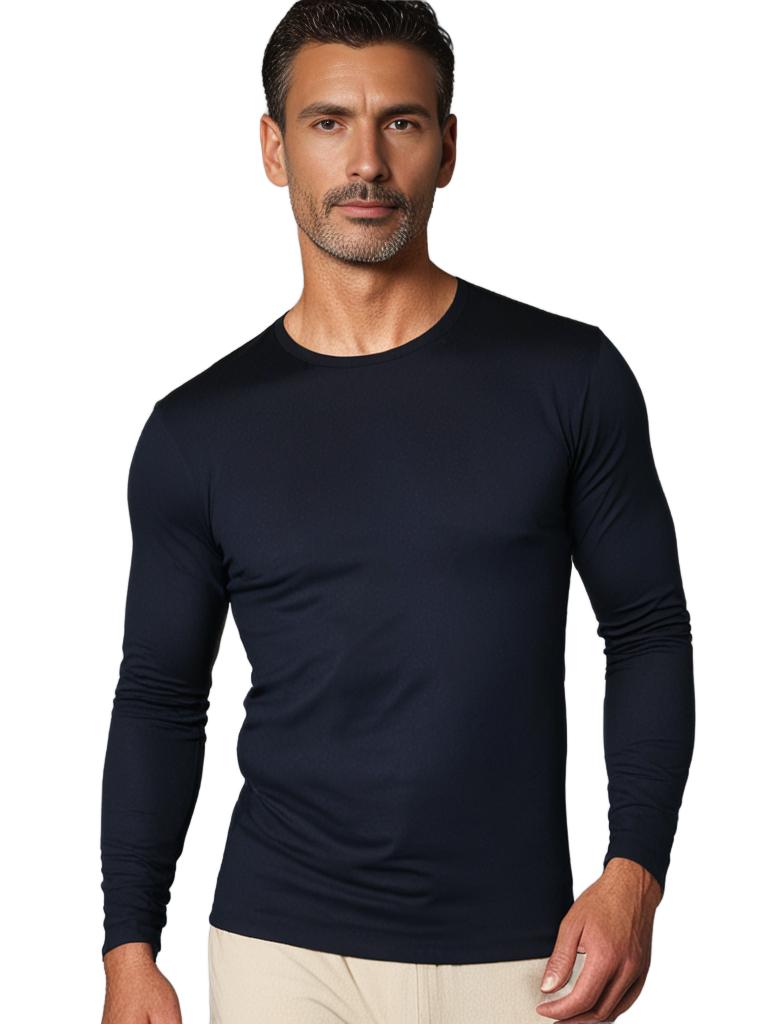 MCKINNON & CO Plain Jersey Long Sleeve T-Shirt NAVY - Henry Bucks