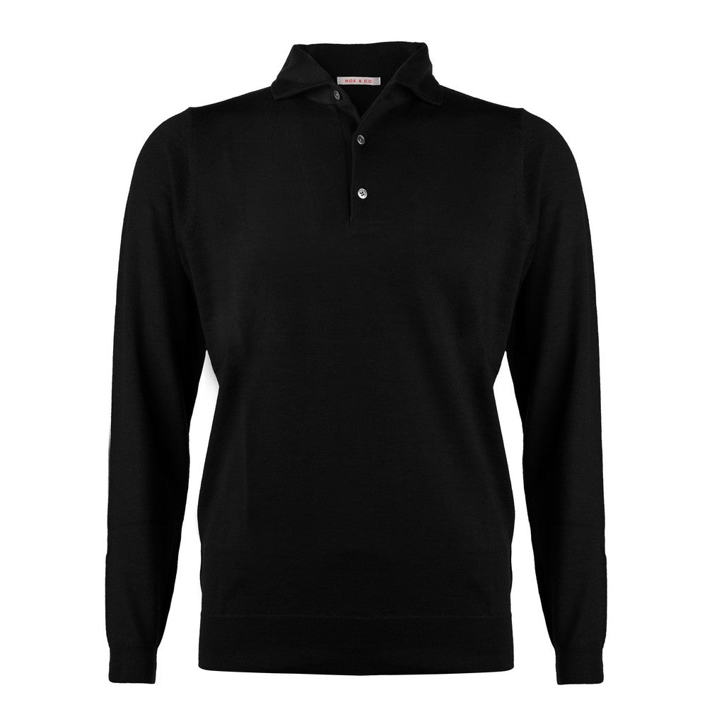 MCKINNON & CO Polo Button Knit JET BLACK - Henry Bucks