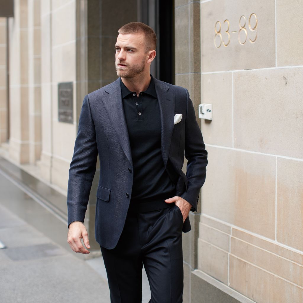 MCKINNON & CO Polo Button Knit JET BLACK - Henry Bucks