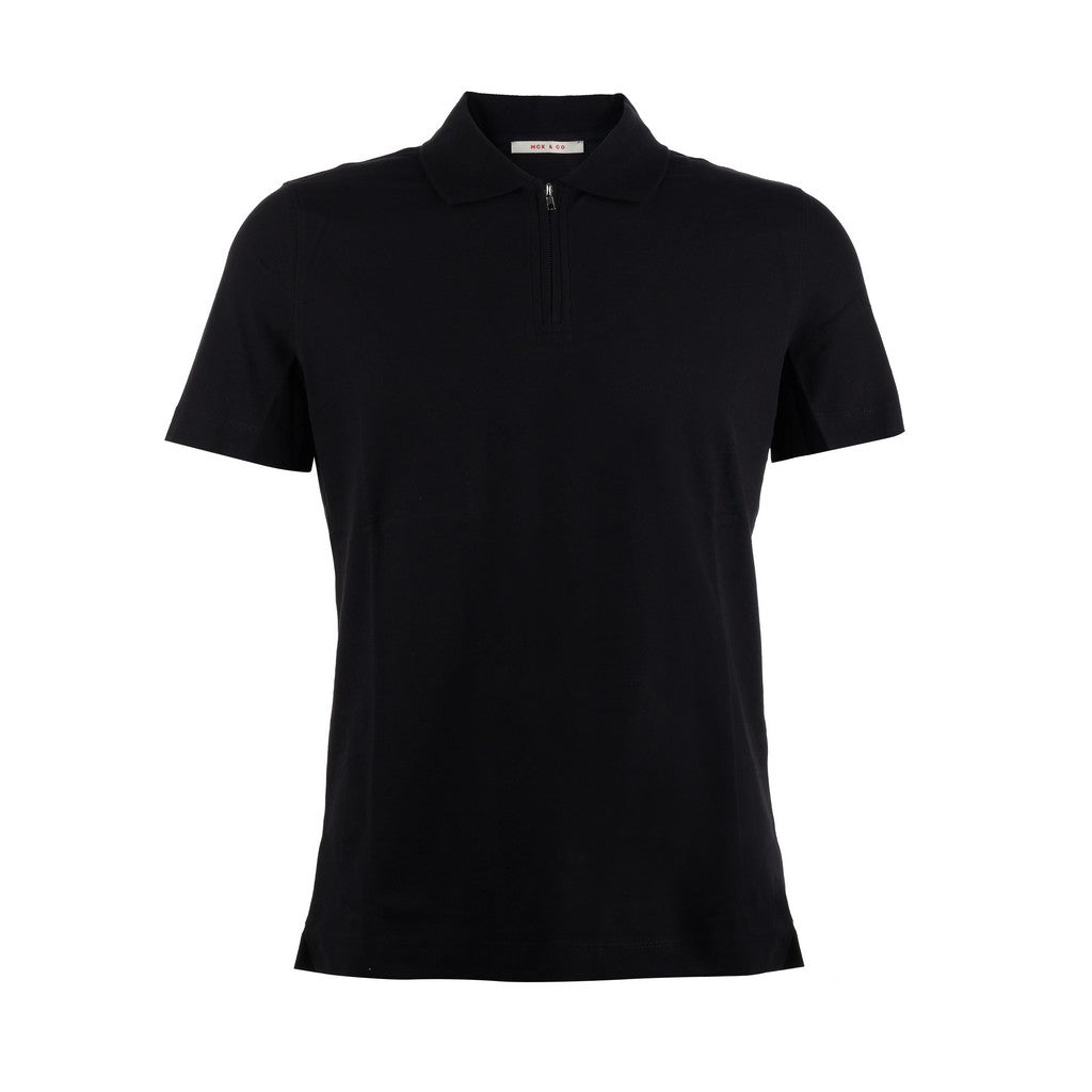 MCKINNON & CO Short Sleeve Pique Polo BLACK - Henry Bucks