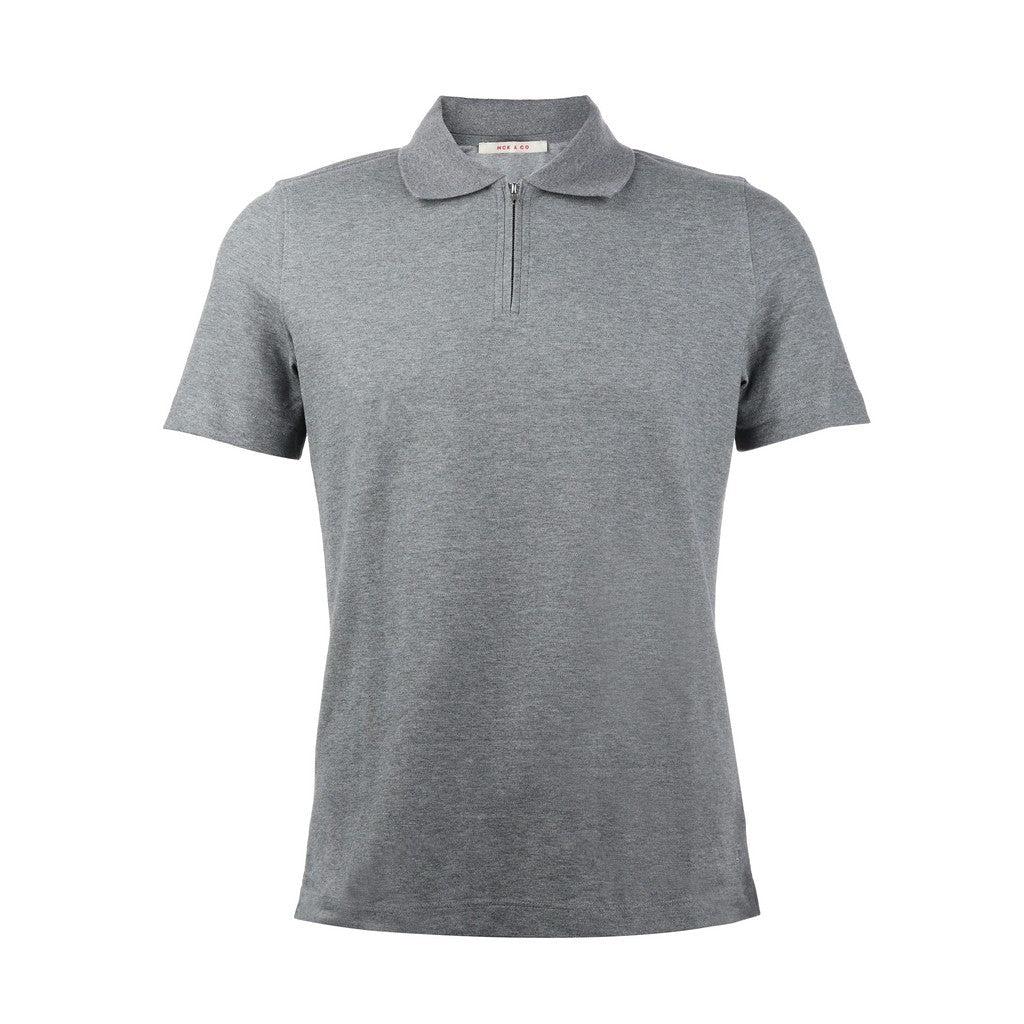 MCKINNON & CO Short Sleeve Pique Polo CHARCOAL - Henry Bucks