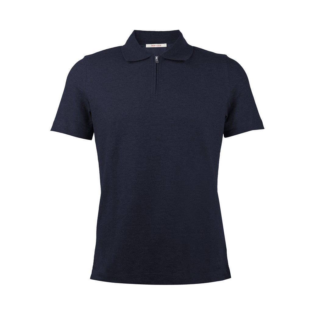 MCKINNON & CO Short Sleeve Pique Polo NAVY - Henry Bucks